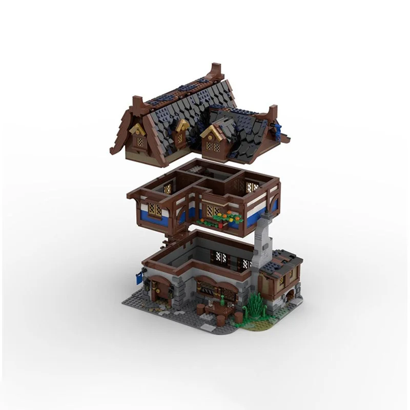 ตัวต่อ MOC ร้านเหล้ายุคกลาง 2326 ชิ้น แบบประกอบเอง ของเล่นสร้างสรรค์ DIY ไอเดียสร้างสรรค์ ของขวัญคริสต์มาสสำหรับเด็ก