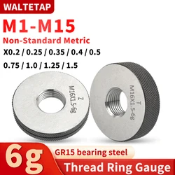 1SET(1*GO+1*NOGO) 6g Accuracy M1-M15 Metric Standard Fine Tooth Thread Ring Gauge Measure X0.2/0.25/0.35/0.4/0.5/0.75/1/1.25/1.5