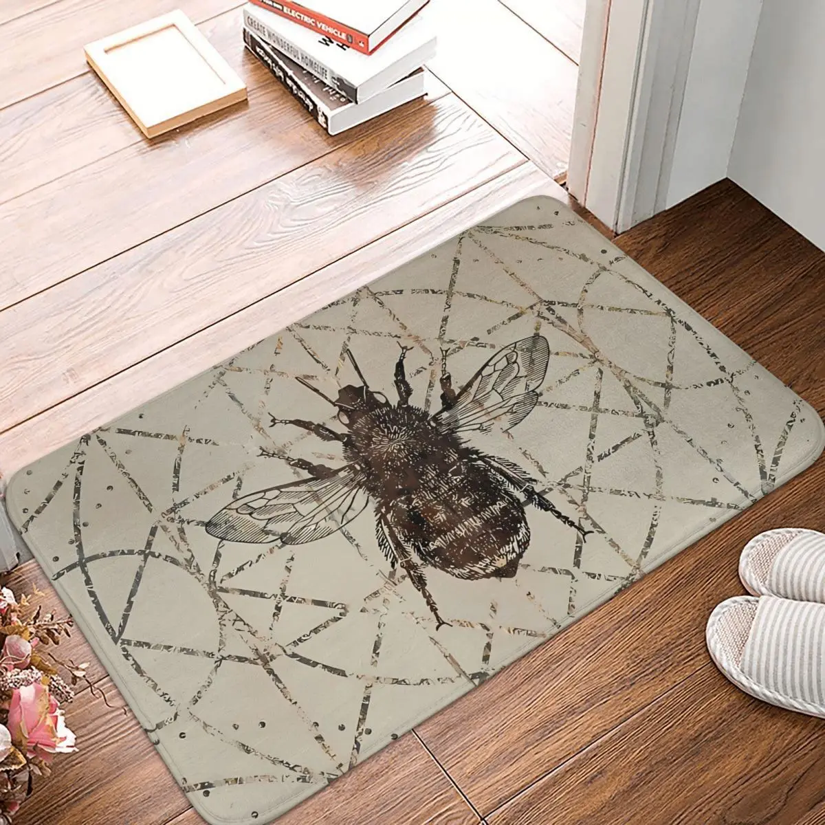 Bumble Bee On sacra geometria modello antico egitto arte digitale tappetino da bagno tappeto Home zerbino soggiorno tappeto decorazione