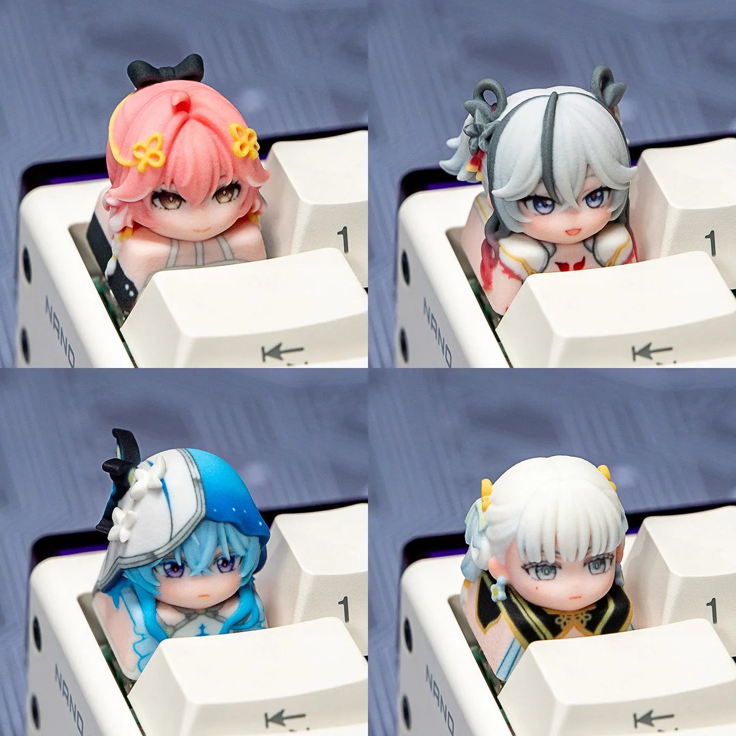 Wuthering Waves Camellya The Shorekeeper Cosplay Anime Keycaps Resin Material for Mechanical Keyboard Accessories Key Caps