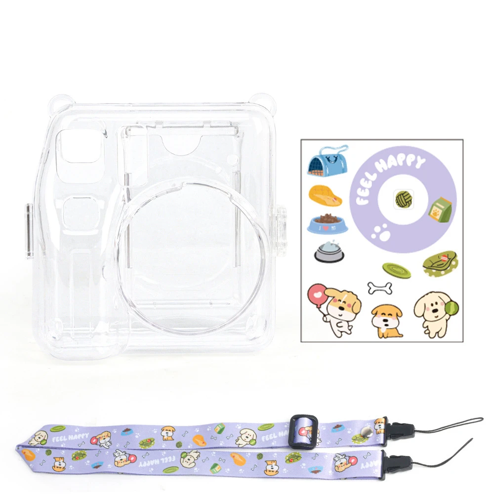 Instax Mini SE Photo Bag, estojo de armazenamento transparente, escudo protetor, cristal cinta adesivo, conjunto de 3 peças