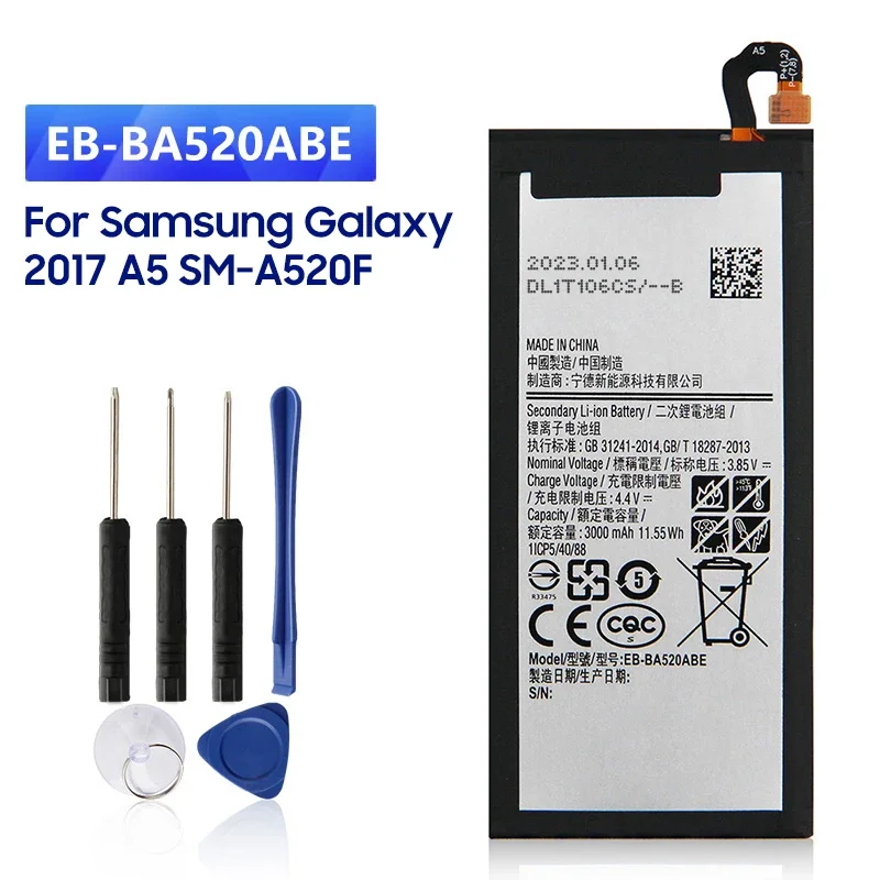 NEW Replacement Battery EB-BA520ABE For Samsung Galaxy A5 2017 Edition A520F SM-A520F SM-A520K SM-A520L Batteries 3000mAh