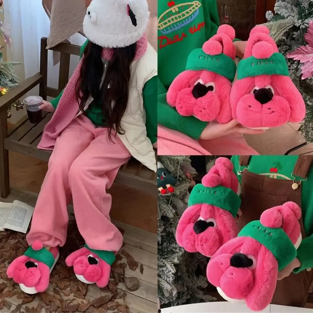 

Fashion Soft Cartoon Dog Indoor Slippers Comfortable Thicken Plush Winter Shoes Non-slip Breathable Warm Home Slippers Winter