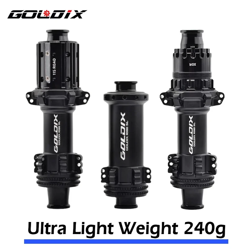 

GOLDIX Road Hub Ultra Light Center Lock Disc 24Hole Ratchet 36T Straight Pull Hub Gravel Bicycle for Road HG XDR flywheel
