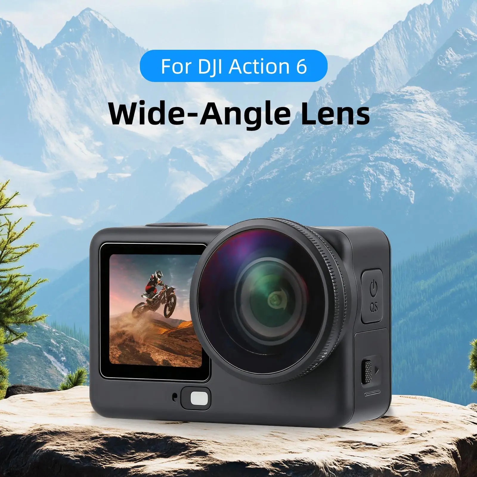 PULUZ FOV Boost Lens 185 Degree Wide Angle Lens For DJI Osmo Action 6 Camera Accessory