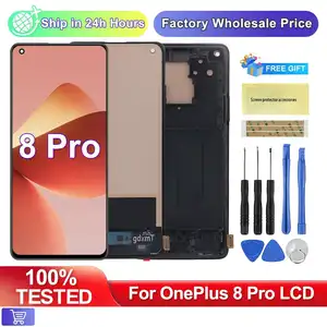 Bilashmart TESTED Screen Oneplus 8 Pro 5G IN2023 LCD Display Touch Screen Digitizer Oneplus 1+8 PRO pantalla with Frame Replacement