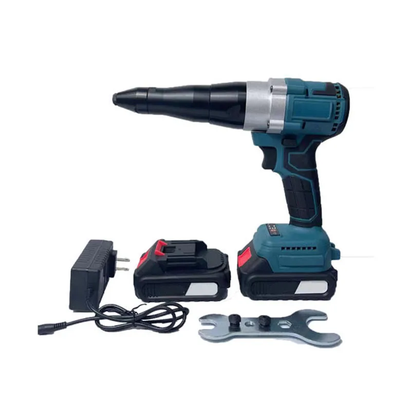 21V Portable nail gun Cordless Rivet Tool 2.4-4.8mm Brushless Electric Battery Rivet Nut Gun with LED Light Rivet Gun