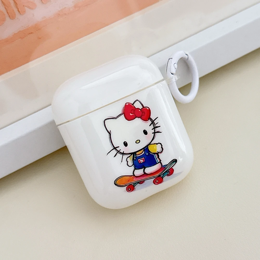 Милый чехол для наушников Sanrio Hello Kitty для Airpods 4 1 2 3 Pro 2 3, защитный чехол для беспроводной Bluetooth-гарнитуры с подвеской