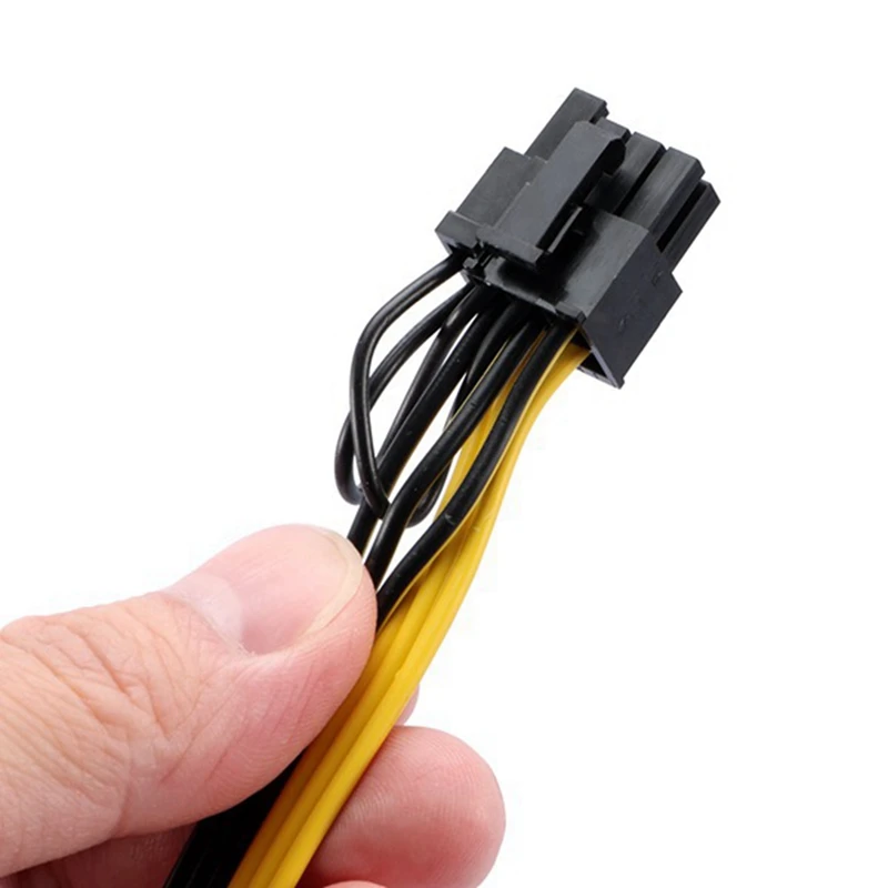 NEW-6Pcs Dual Pcie PCI-E Graphic Video Card 8Pin 6+2Pin DIY Splitter Power Cable Cord For Bitcoin Litecoin RIG Miner