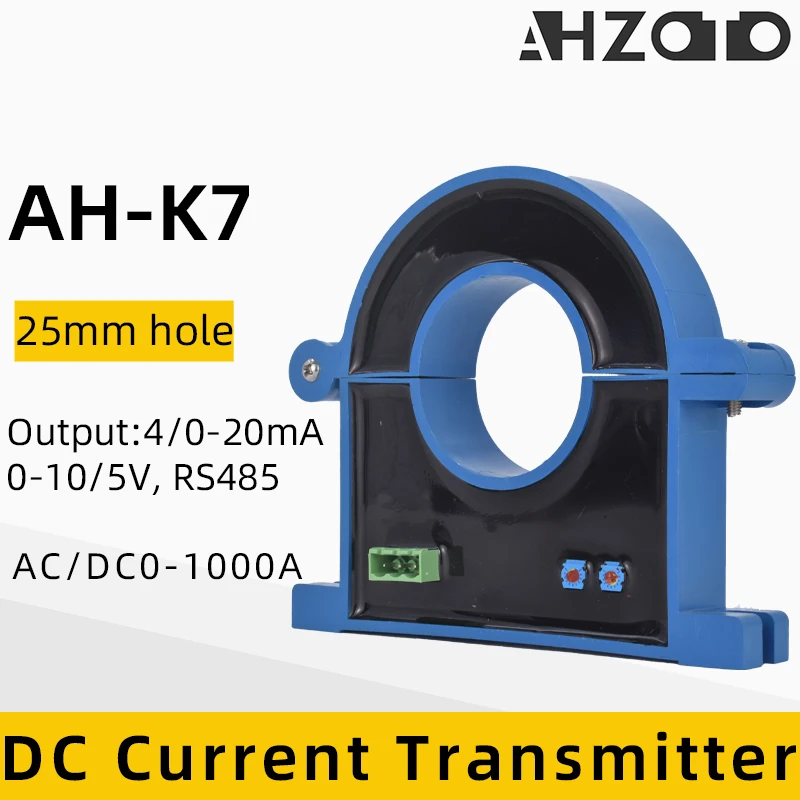 

Hole Diameter 25mm Hall DC Current Sensor Input AC/DC0-1000A Open-Close Perforate Current Transmitter Sensor