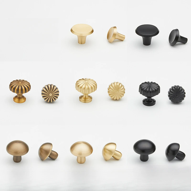 New Chinese-style single-hole brass handles for drawers, wardrobes, and cabinet doors