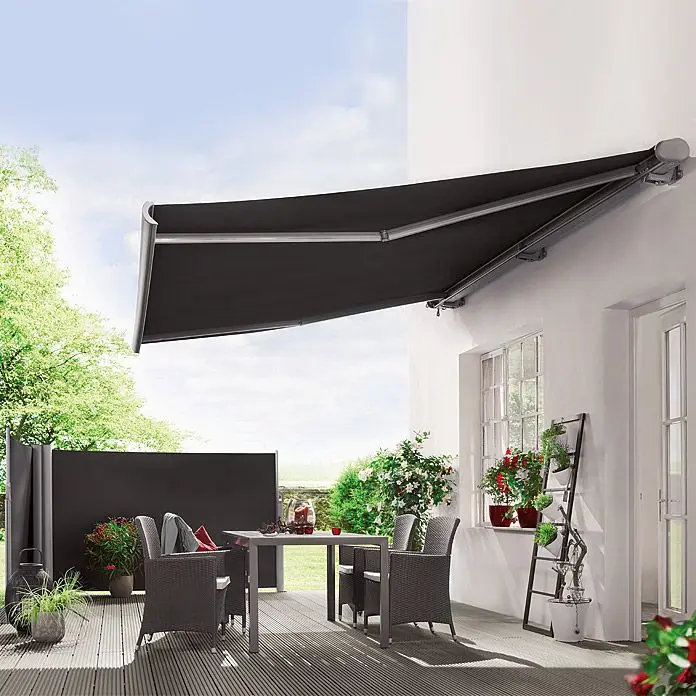 

Outdoor Folding Arm Awning Sun Shade Aluminum Window Awning Retractable LED Light Motorized Wall-mounted Retractable Awning