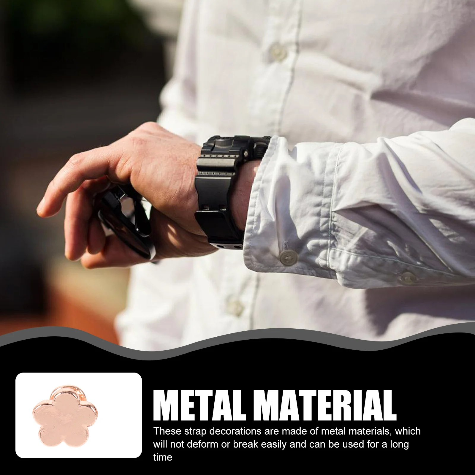 

5pcs Silicone Watch Strap Decorations Lightweight Rhinestone Charms For Women Smartwatch Band Diy Watchband Accessories