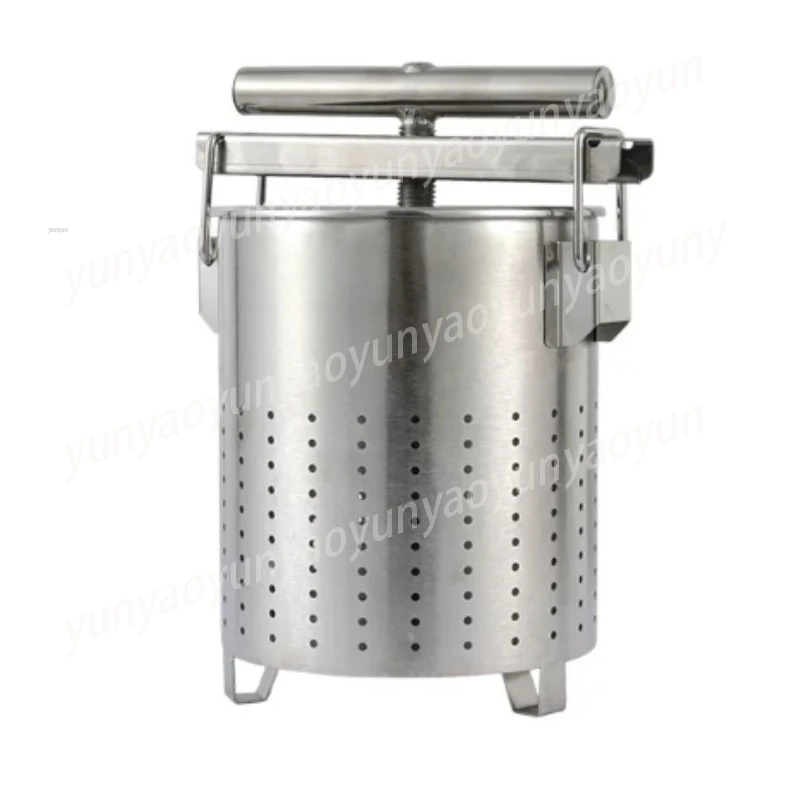 Vegetable Press Strainer, 6L Stainless Steel Fruit Wine Mash Press for Home, Manual Juicer Extractor