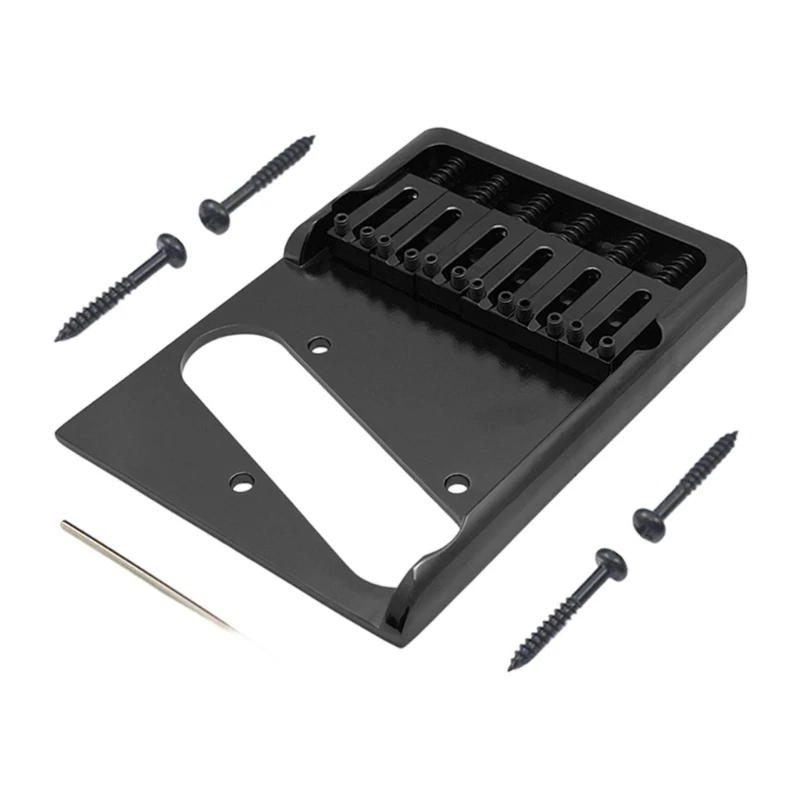 Q39E Modern Guitar Bridge With Brass Construction And Compensated String Saddles For Improved Intonation