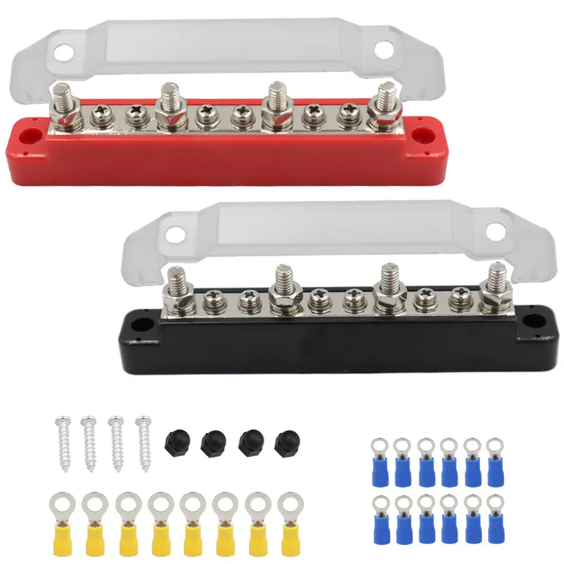 RV Yacht 150A 10 Way Screw Terminal Block Straight-Line High Current Busbar With Terminals