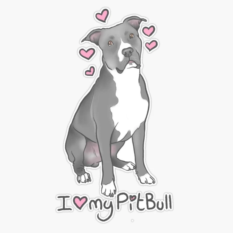 

Наклейки на автомобиль «I Love My Pitbull», виниловые водонепроницаемые наклейки на бампер автомобиля, грузовика, автомобиля, украшение животного