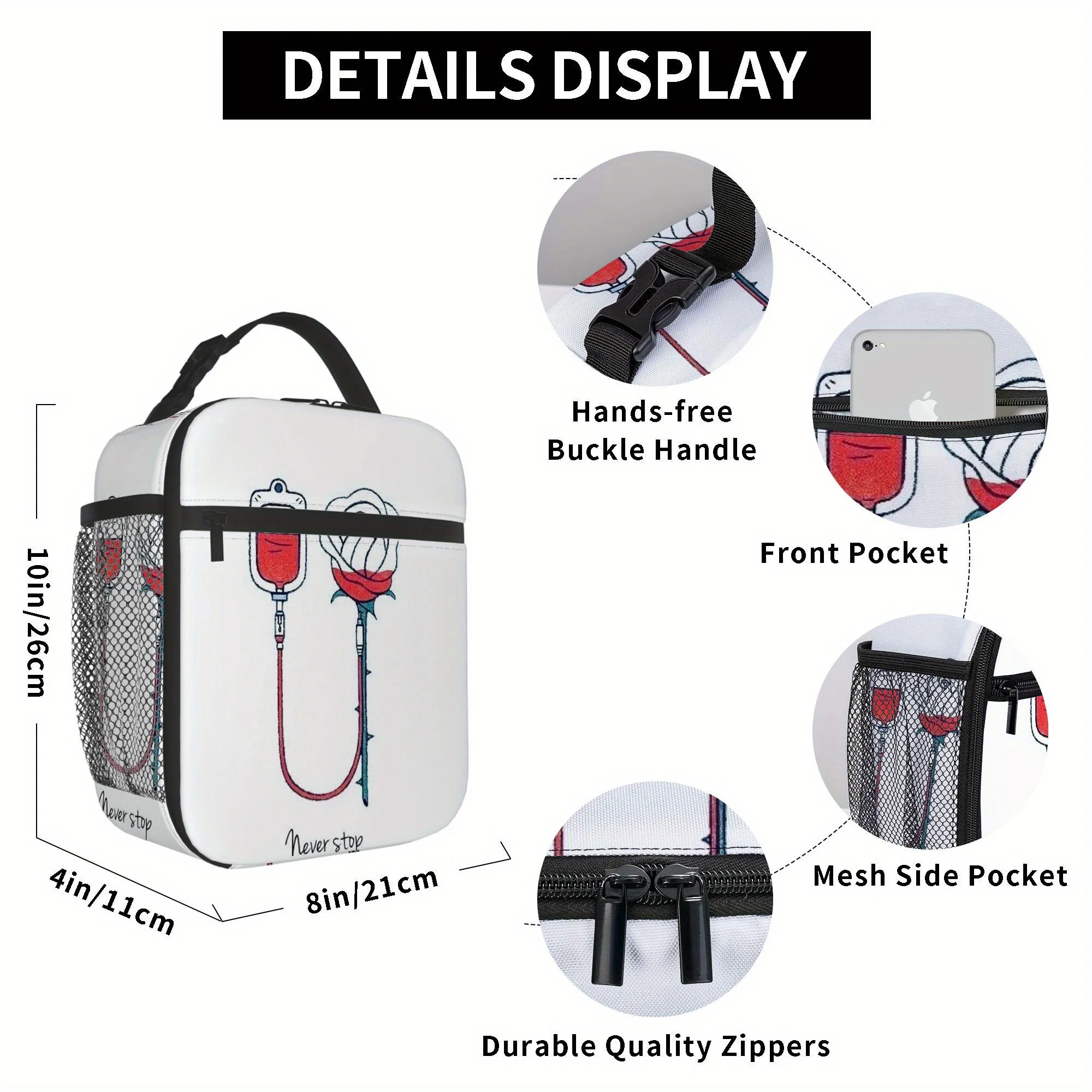 1pc, Blood Donation Saves Lives. Printed Thermal Bag Insulation Bag Insulated Bag No Food Contact Suitable for Home Restaurant
