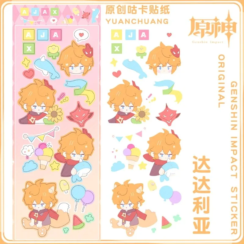 Gooka Sticker Yuan Shen Cartoon Hand Account Stickers Yae Miko Kaedehara Kazuha Kid Stationery Kawaii Decorations Supplies