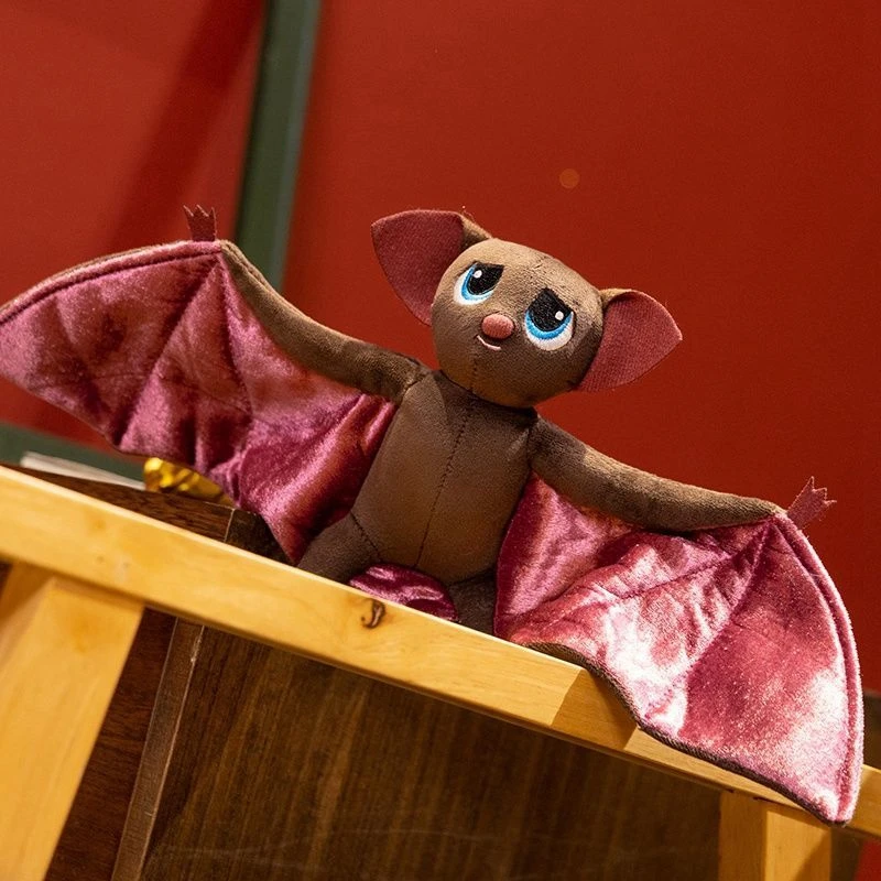 

17CM Cartoon Anime Vampire Bat Plush Toy Brown Ugly Cute Bat Horror Party Doll for Children's Birthday and Christmas Gifts