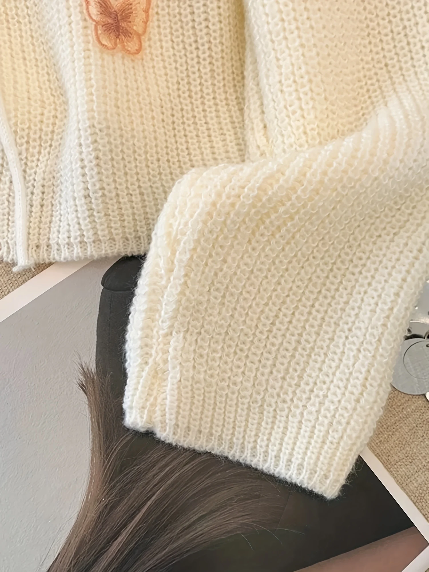 طقم سترة نسائية منسوجة على شكل فراشة مكون من قطعتين، سترة صوفية برباط على شكل حرف V، ملابس نسائية كاجوال للشاطئ في الهواء الطلق للربيع والخريف يوميًا