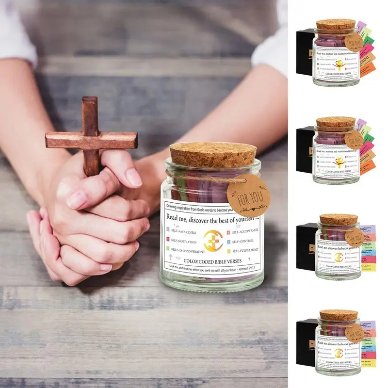 Bible Jar Scripture Prayer Hope Jar Christian Bible Verse Jar Bible Study Supplies With 90 Color Bible Verses For Women Men Moms