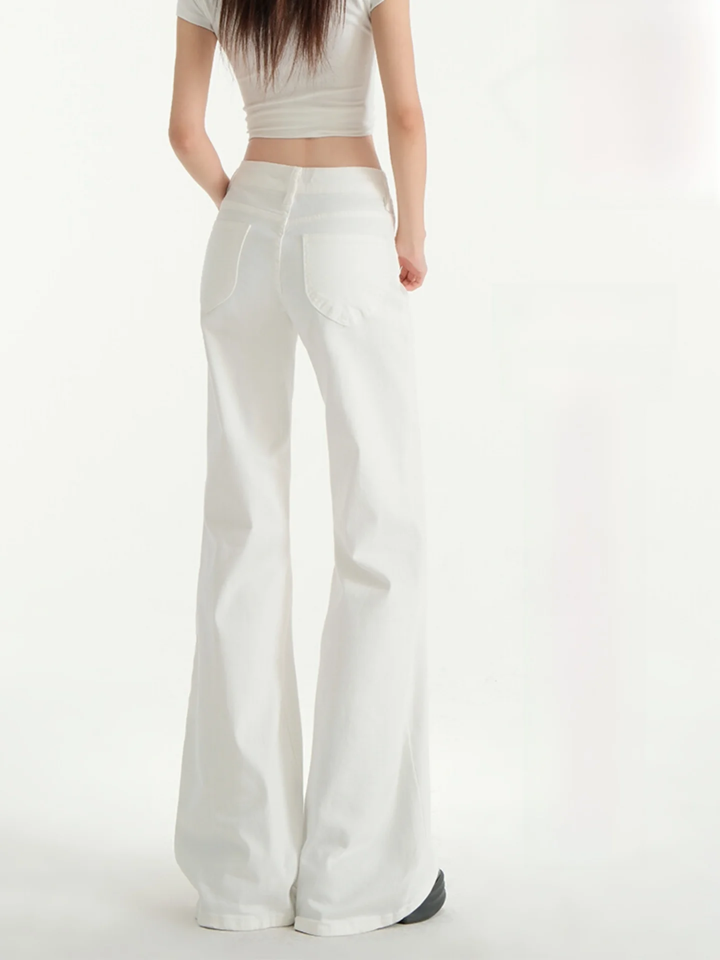 Lage taille Bell Bot Jeans Dames Zomer Dunne nieuwe Amerikaanse Sle Losse kleine maat Niet-bijpassende legging Casual katoenen denim