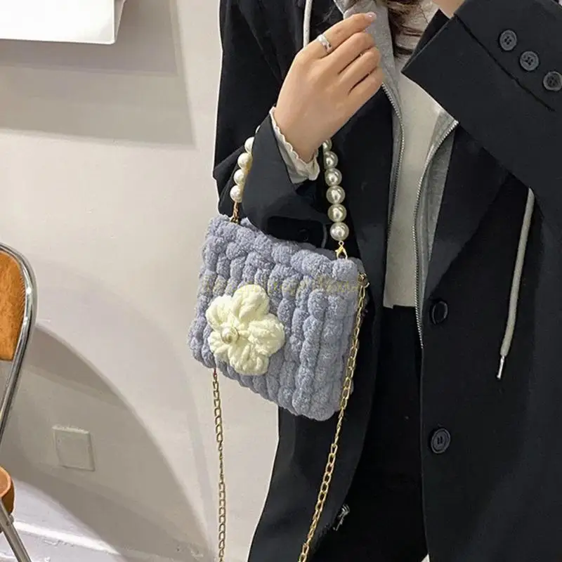 X90d Бохомианский вязаный пакет эргономичный дизайн мягкие сумки для плеч повседневная кошелек с поперечным телом.