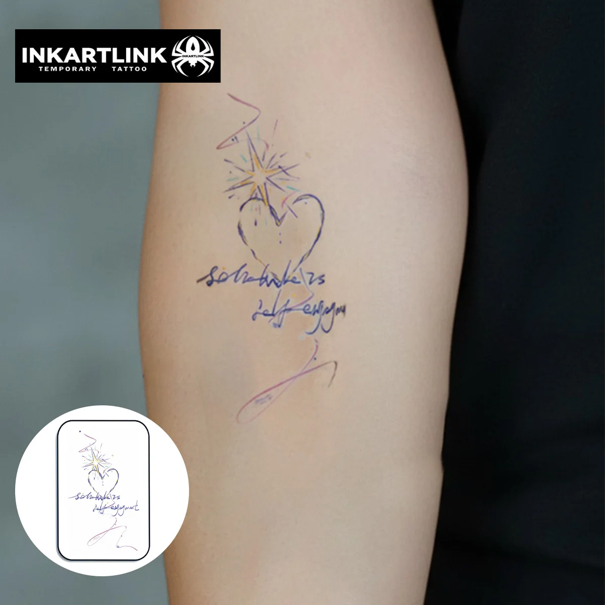 INKARTLINK Temporary Tattoo Stickers Waterproof Color Printing Line Drawing Temporary Tattoo Party Supplies DIY Stickers