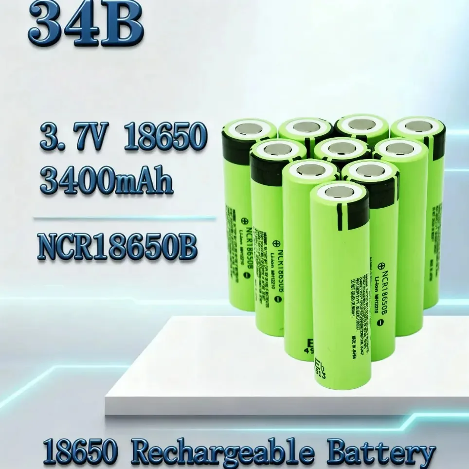 Batterie au lithium rechargeable 2026 NCR18650B 3400mAh 3.7V 18650 34B pour lampe torche, voiture jouet, caméra, tournevis