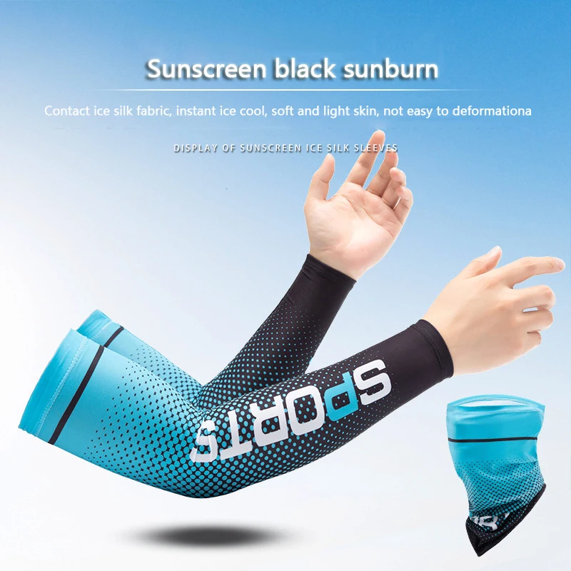 Fishing arm Sleeve Men\'s Sports  Breathable Arm Elbow Cover UV Sunblock Outdoor Sunblock Cooling Quick Dry Ice Silk Everything