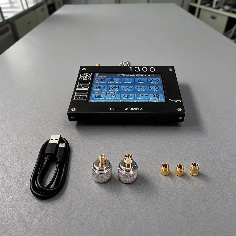 Mini1300 Vector Network Analyzer 0.1-1300MHz Portable RF Analyzer SWR Meter With For SMA N Type Connector For Ham Radio