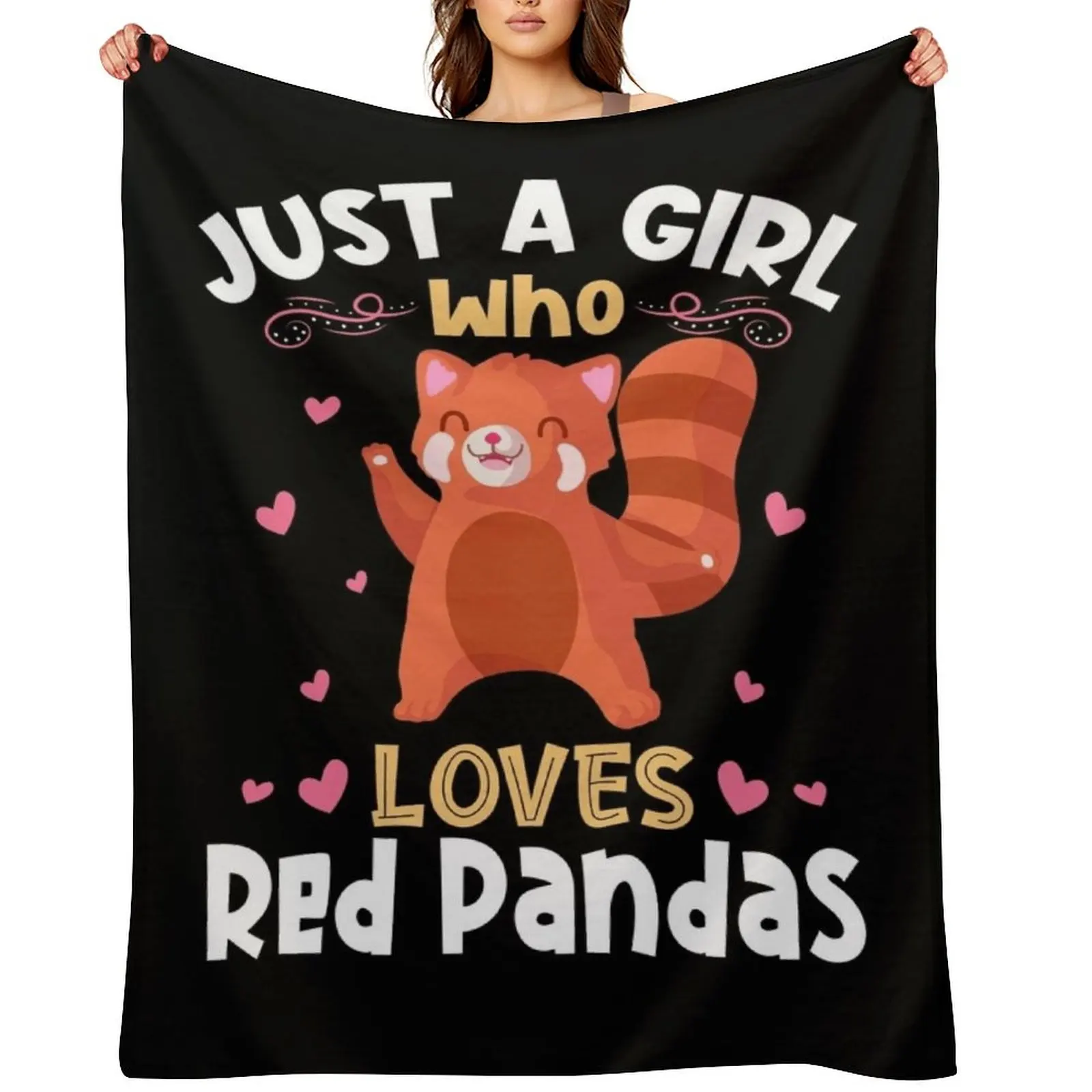 

Just a Girl who loves Red Pandas Throw Blanket Soft Plaid Blankets For Bed Decoratives Plaid on the sofa Blankets