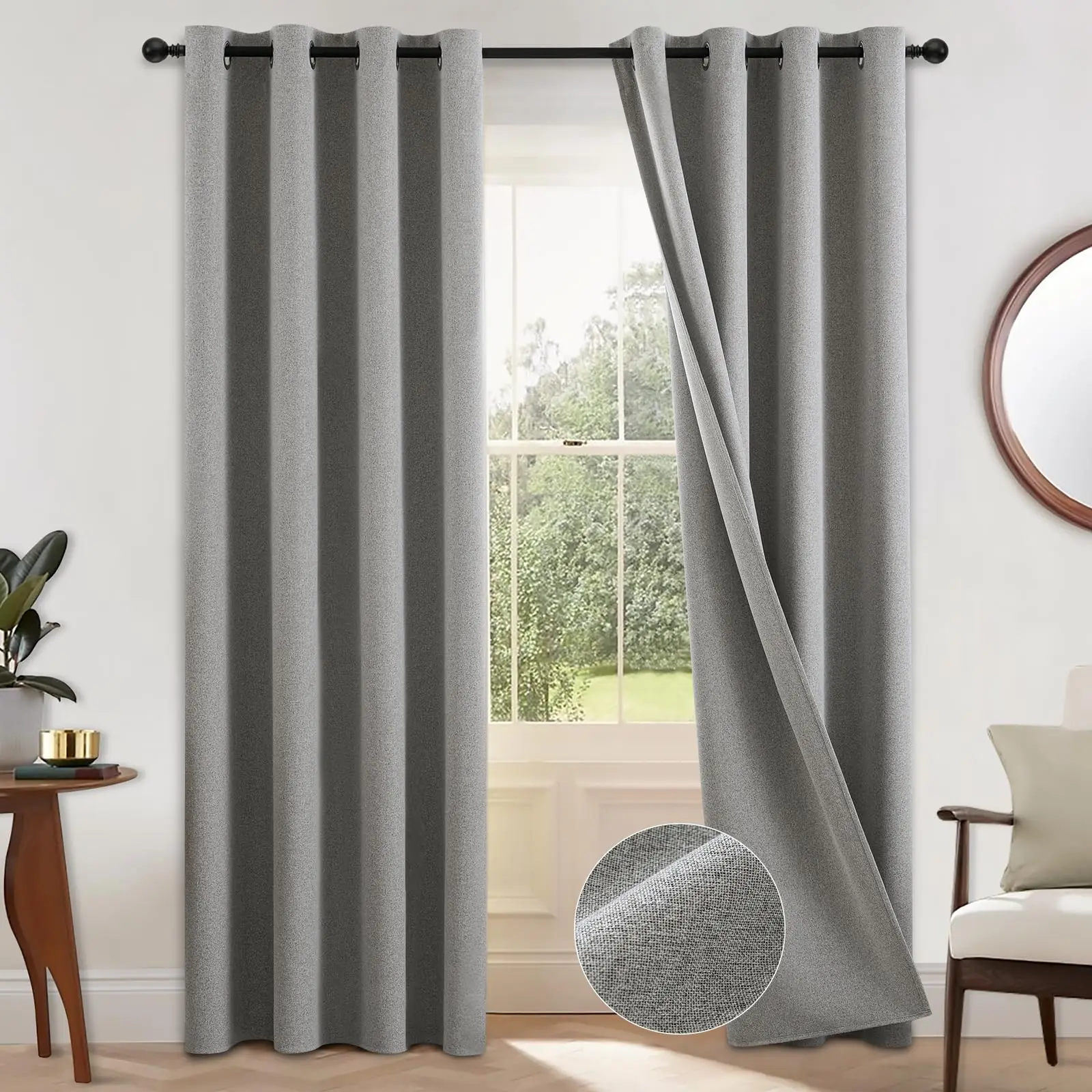 310cm Height Custom Made 100% Blackout Living Room Window Faux Linen Curtains Bedroom Curtains Drapes Solid Color Curtain
