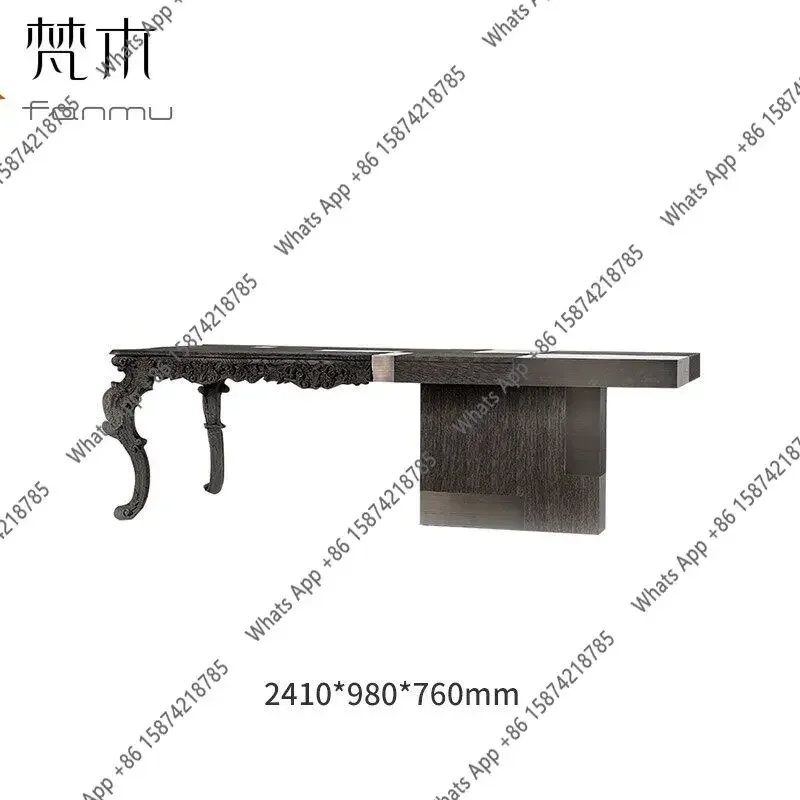 

C American Classical Large Desk Simple Luxury Personalized Design Model Study Computer Desk Solid Wood Home Boss Long Desk