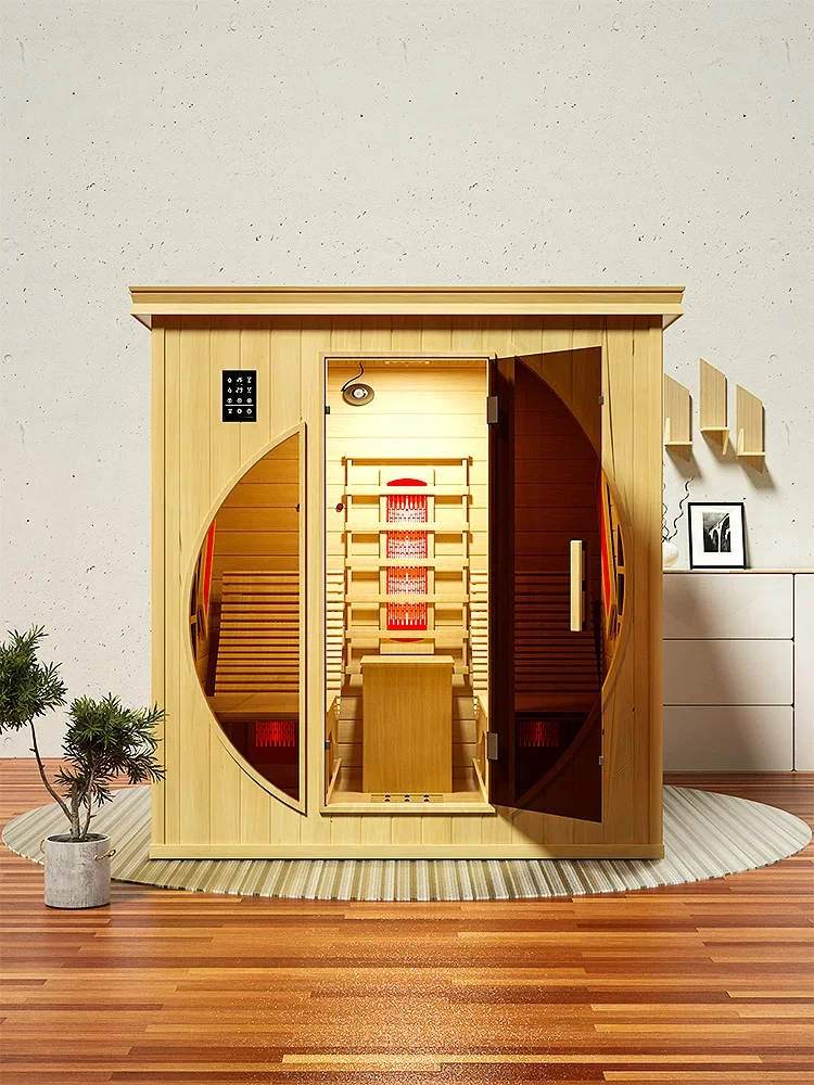 Customized sauna room, household sweat steaming room far-infrared whole body therapy, dry and wet steam sweat steaming room