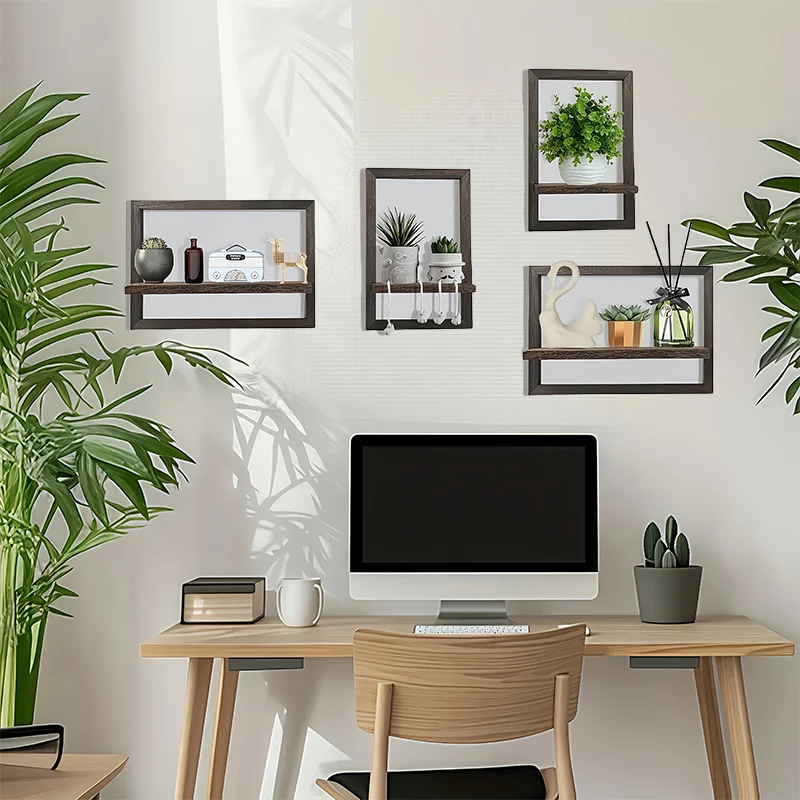 4 قطع أرفف عائمة للجدار، بطول 15.78/8.18 بوصة، أرفف حائط، جدار، منزل، فصول الدراسية، مكتب، ديكور غرفة جمالي، #3