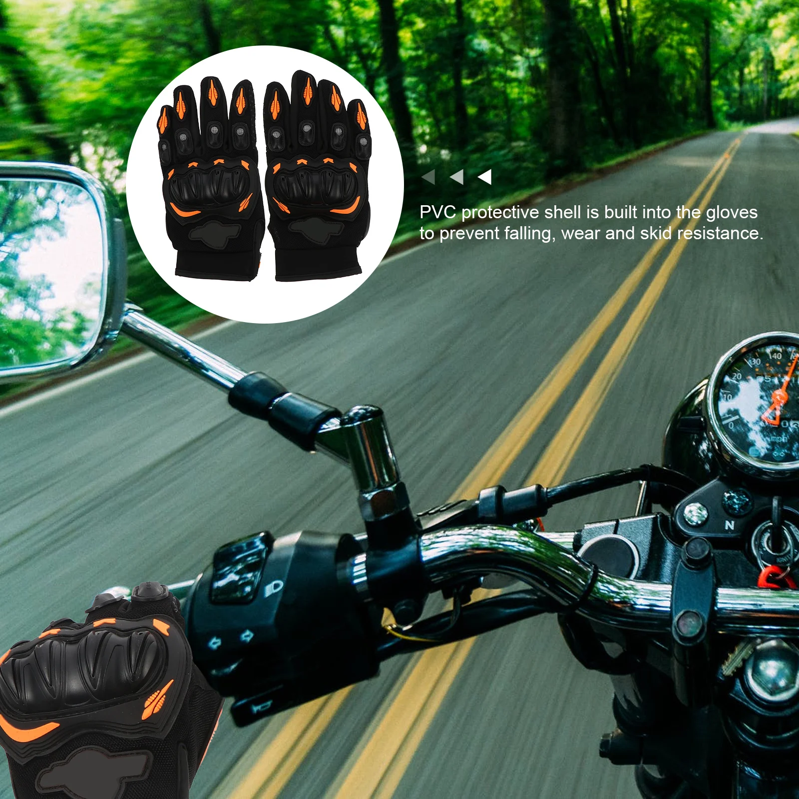 

1 Pair Motorcycle Riding Gloves Full Finger Anti-Slip Breathable Cycling Gloves For Outdoor Sports Windproof Fitness Gear For