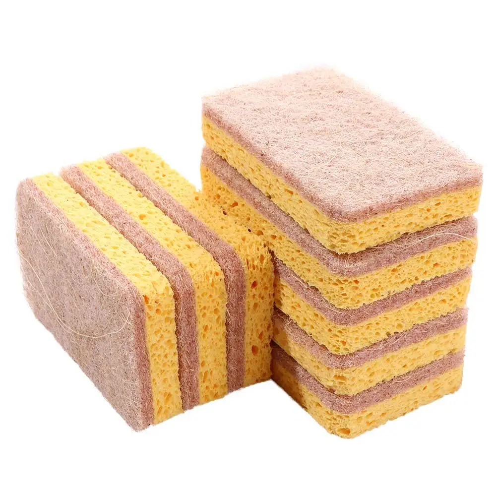 Dishwashing Bathroom Reusable Non Scratch Natural Sisal Hemp Fiber Cleaning Pad Scrub Sponge Scrubber Dish Cleaner