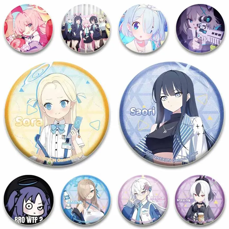 Cute Cartoon Character Coin Brooch Game Blue Archive Enamel Pins DIY Backpack Hat Jewelry Badges Accessories Gifts for Friends