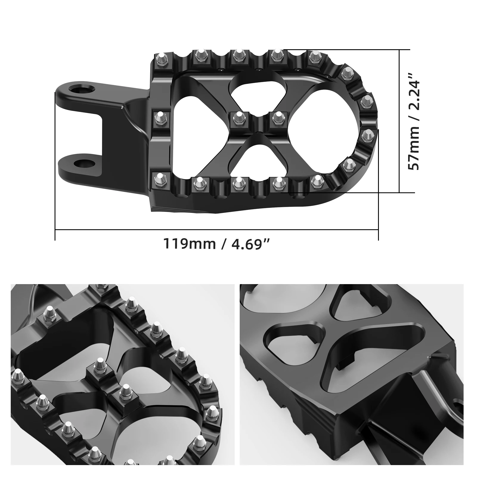 NICECNC Motorcycle Footrest Foot Pegs Footpegs Rests Pedals For Honda XR650L 1993-2025 CR80R CR85R XR250R XR400R XR600R XR650R