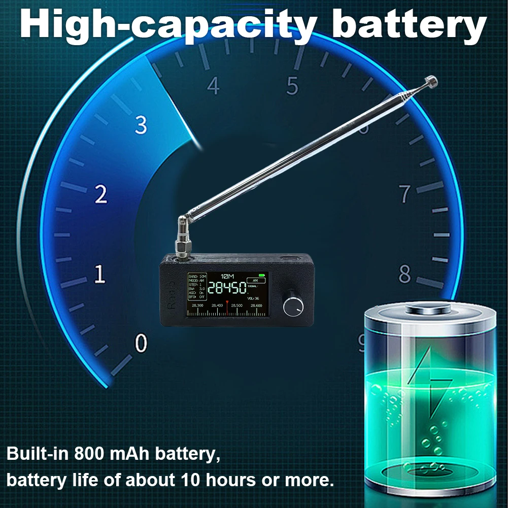 SI4732 0.5-108 ميجا هرتز راديو محمول LSB USB AM FM جيب راديو صغير 1.9 بوصة IPS شاشة راديو FM/AM مع هوائي تليسكوبي #6