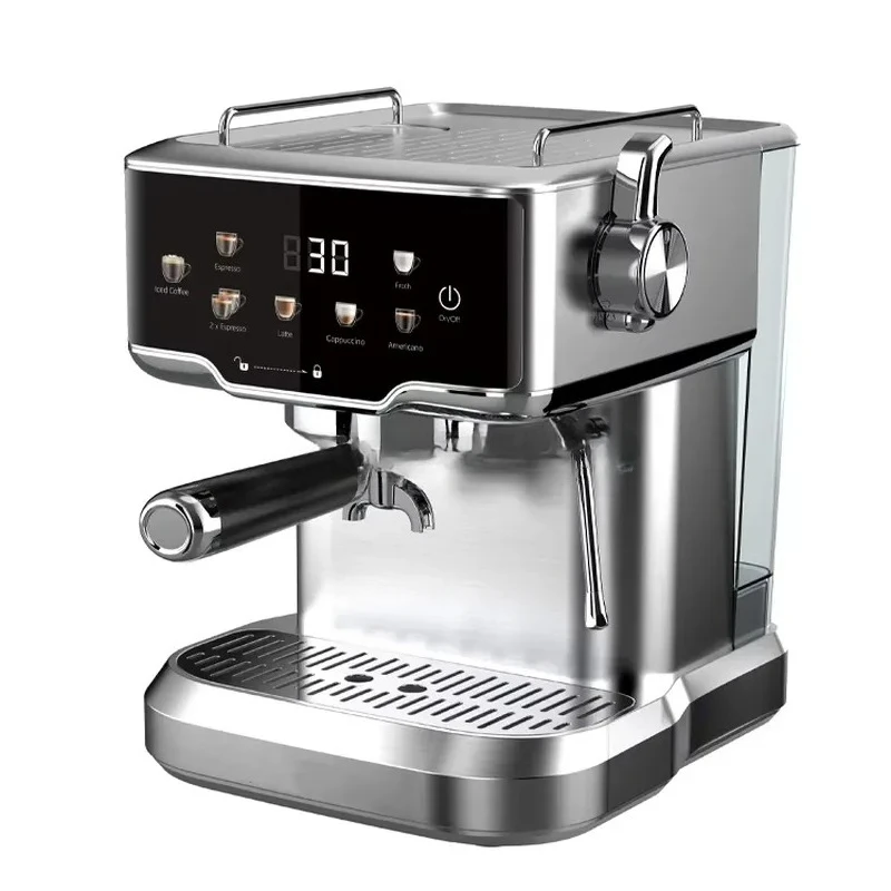 Stainless Steel Italian Coffee Machine 15 Bar Pressure Commercial Espresso Maker Smart Home Appliance for Office Use