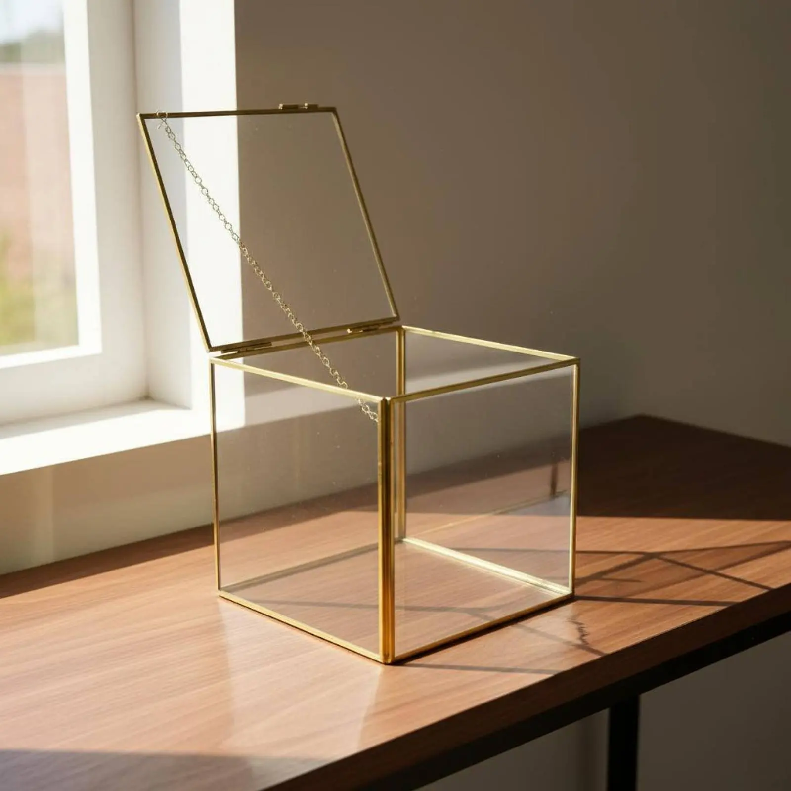 Geometric Glass Terrarium Nordic Aesthetic Glass Geometric Terrarium Drought-Resistant Plants Planter Container Handmade House view 6