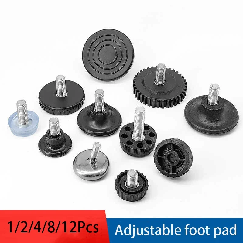 M6 M8 M10 Plastic Furniture Adjustable Foot Pads Tables Chairs Sofas Anti Slip and Silent Protection Pads Office Screw Pads