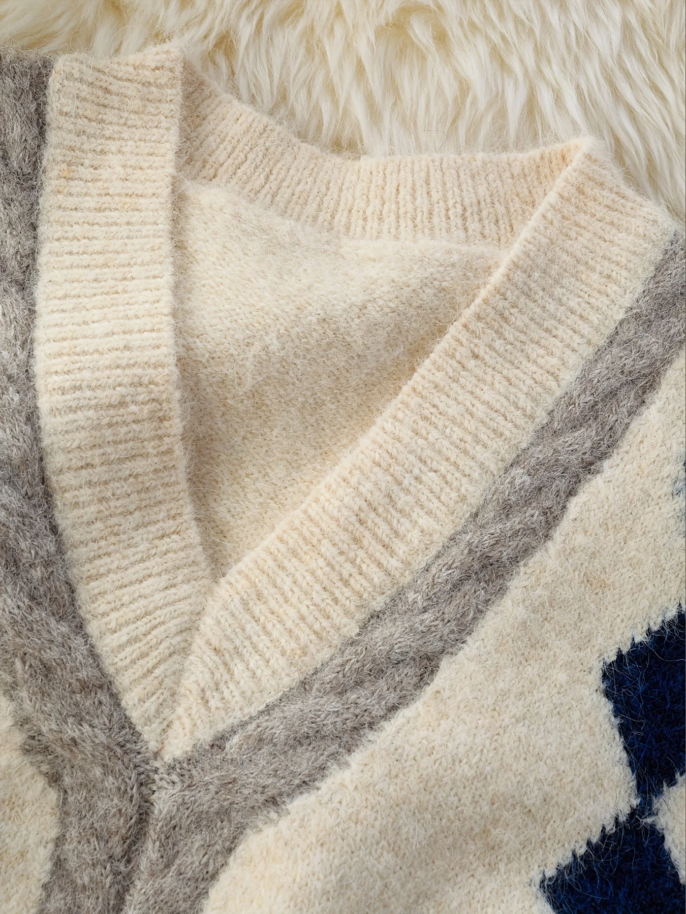 한국 스타일 대학풍 겹겹이 쌓인 깅엄 체크 V넥 니트 가디건 베스트 루즈핏 아우터웨어 민소매 스웨터 베스트