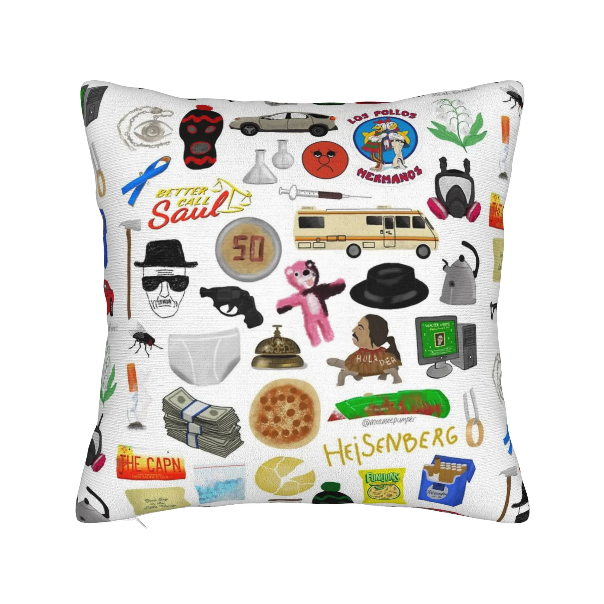Breaking Bad collage drawing Square Pillow Cases  Cushion Cover Novelty Zipper Decor Pillowcase for Car 40x40cm