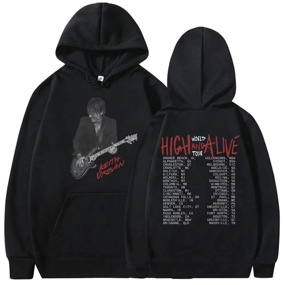 90s Retro Keith Urban High and Alive World Tour 2026 Album Hoody MenWomen Clothing Hip Hop Gothic Long Sleeve Hoodie Streetwear