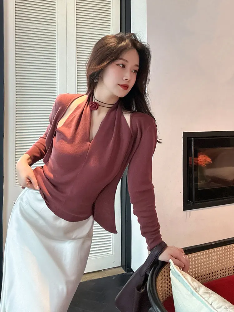 

Loose Long Sve V-Ne Knitted Sweater Women's Spring New Sle Faux Two-Piece Open Cardigan Outerwear by YANGXIAOJING