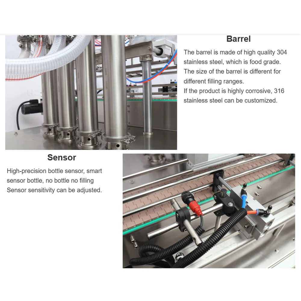 آلة تعبئة المياه الأوتوماتيكية للشرب زجاجة المنظفات الأوتوماتيكية سطح المكتب 4 فوهات آلة تعبئة السوائل للمشروبات السائلة